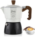 Bincoo Espresso Maker Stovetop - 2 Cup/120ML Small Stove Top Espresso Italian Coffee Maker, Camping Moka Pot (White-black) by Bincoo