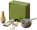 8pcs/set Matcha Set With Whisk Vintage Coarse Pottery Matchaset Ceramic Bowl(Ancient pottery 8pc) by Unknown