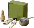 8pcs/set Matcha Set With Whisk Vintage Coarse Pottery Matchaset Ceramic Bowl(Ancient pottery 8pc) by Unknown