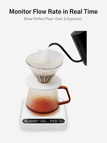 Coffee Scale with Timer and Flow Rate Tracking, 0.1g Precision, 2kg Capacity, Rechargeable, Smart App Compatible, Ideal for Espresso and Pour Over Brewing - Image 5