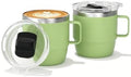 6 oz Stackable Mug, Stainless Steel cup with handle, Vacuum Insulated Espresso/Coffee Mug, shot Glass Set for 2-Piece Set for Coffee, Spirits, Wine, Tea-Key Lime by ZREGGUR