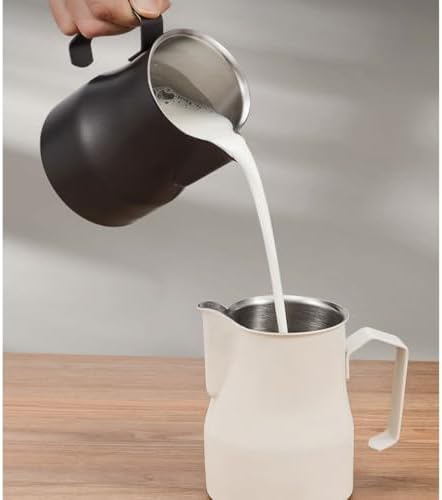 Coffee 350ml 500ml 750ml Stainless Steel Milk Frothing Pitcher Steaming Pitcher,Double V Spout 2Pcs Milk Frothers Perfect for Espresso Machines,Matte Finish (Color : Black, Size : 500ml/17oz) - Image 3