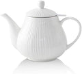KOOV Ceramic Teapot with Infuser, 40 ounce Tea Pot with Infuser for Loose Tea, Large Enough For 6 Cups, Tea Kettles, Non-Electric (Cream) by KOOV