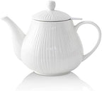 KOOV Ceramic Teapot with Infuser, 40 ounce Tea Pot with Infuser for Loose Tea, Large Enough For 6 Cups, Tea Kettles, Non-Electric (Cream) by KOOV