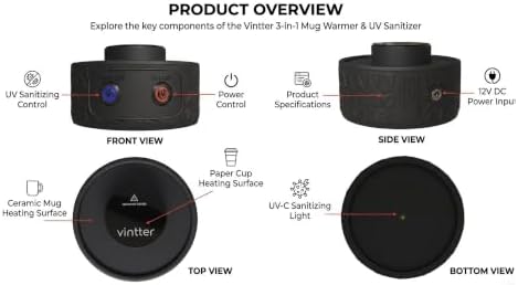 2 -in-1 Mug Beverage Warmer, UV Sanitizer for Ceramic & Paper Cups - Image 6