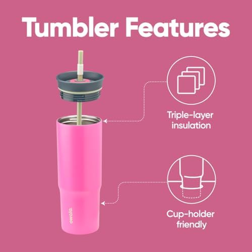 Owala Tumbler Stainless Steel Water Bottle 24 oz Watermelon Breeze - Image 2