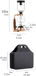 JITEM Cafetera Syphon Coffee Maker Manual Retro Vacuum Glass Siphon Pot Percolators 1-5 Cups Glass Tabletop Siphon Coffee Maker for Coffee or Tea - Image 2