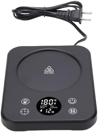 Asixxsix Mug Warmer, 36W Electric Beverage Heater with 9 Temperature Settings 12H Timer Auto Shut Off, Flat Glass Plate Candle Warmer for Coffee Tea Milk Water Cups on Desk (US Plug) - Image 4