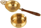 Brass Tea Strainer with Fine Mesh Loose Leaf Filter and Wooden Handle - Image 4