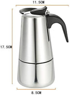 Espresso Coffer Maker Stainless Steel Moka Coffee Pot With Electric Stove Stovetop Expresso Percolator Easy To Clean Italian Cooker Induction Portable Cafeteria Classic Cafe Silver (4 cup) - Image 2