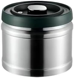 Vacuum Sealed Coffee Canister, 304 Stainless Steel, Airtight Press Type Lid, for Coffee Beans, Tea, Nuts (Silver, 1100, Milliliters) by SHAREZEVERMUZE