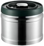 Vacuum Sealed Coffee Canister, 304 Stainless Steel, Airtight Press Type Lid, for Coffee Beans, Tea, Nuts (Silver, 1100, Milliliters) by SHAREZEVERMUZE