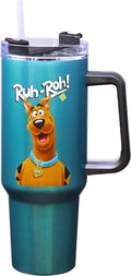 Spoontiques Stainless Steel Travel Mug, 40oz - Double Wall Insulation, Sturdy Handle, Sliding Lock Travel Lid - Scooby Doo by Spoontiques