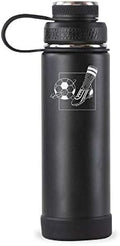 Personalized Vacuum Triple Insulated Sport Water Bottle Thermos -Stainless Steel Triple Wall Thermos with Lid & Strainer | Custom Engraved 44 Options | Warm & Cold Drink Use 20 oz (Black-Custom) by PRINTSUPREMACY