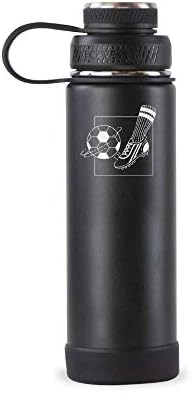 Personalized Vacuum Triple Insulated Sport Water Bottle Thermos -Stainless Steel Triple Wall Thermos with Lid & Strainer | Custom Engraved 44 Options | Warm & Cold Drink Use 20 oz (Black-Custom) by PRINTSUPREMACY