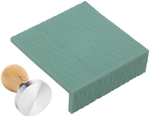 Coffee Tamper Set with Beech Handle and Embossed Tamping Mat for Home Cafe Use, 58mm Size, Silicone and Stainless Steel, Includes 1 Tamping Mat and 1 Tamper (Green) - Image 5