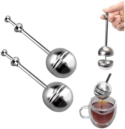 Stainless Steel Tea Infuser with Long Handle, Fine Mesh Loose Leaf Tea Strainer for Single Cup or Teapot - Image 4