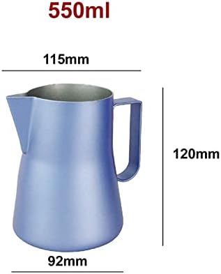 Gravy Boat 350/550ML Stainless Steel Milk Frothing Pitcher Espresso Coffee Barista Latte Milk Cream Frother Cup Jug Maker Sauce Jug (Size : 550ml, Color : Green) - Image 2