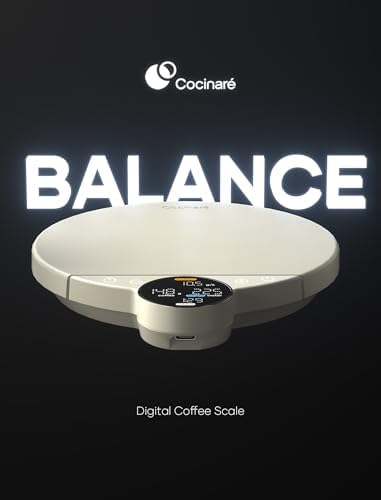 Cocinare Balance Digital Coffee Scale, Precision Control with Three Modes - Brewing Assist, Weighing, Competition, Digital Kitchen Scale for Coffee and Small Goods, Up to 3000g (Vintage White) - Image 2