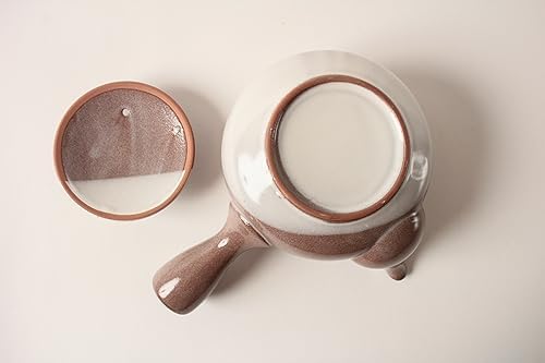 Mino ware Japanese Pottery Teapot Kyusu Plum Flowers in Russet Brown with Infuser made in Japan (Japan Import) SYK004 (Russet Brown) - Image 7