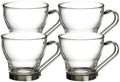 Bormioli Rocco Oslo Espresso Glass Cups 4 Set 3.75 Oz | Tempered Glass, Ergonomic Stainless Steel Handles, Dishwasher Safe, For Espresso, Coffee, Tea by Bormioli+Rocco