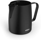 Xavax Milk Jug, 350 ml (Stainless Steel Milk Jug, Milk Jug for Frothing Milk, Milk Jug, Pitcher, Barista Accessories, Coffee Accessories, Milk Foam Jug, Barista Milk Jug) Matte Black by Xavax