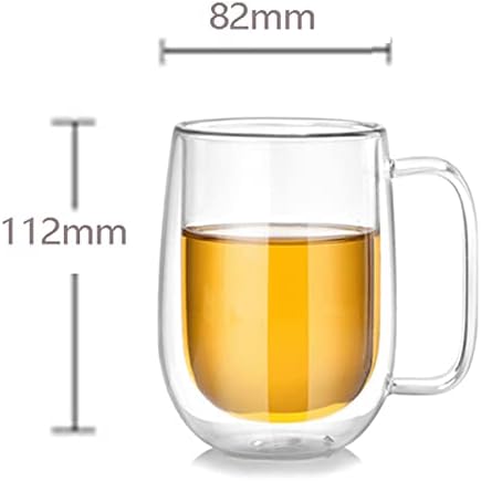 Double Wall Glass Coffee Cup, Insulated Tea, Café, Milk Mug (2-piece pack) (250ml, Lavender) - Image 2