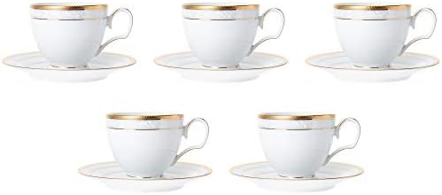 Noritake F91988/4335 Fine-Porcelain Cup & Saucer Set, 8.8 fl oz (250 cc), Hampshire Gold, 5 Guest - Image 2