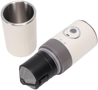 Cryfokt Portable Burr Coffee Grinder, Rechargeable 1500mAh Battery 9 Adjustable Coarseness Electric Coffee Grinder, Pour Over Maker with Stainless Steel Conical for Hom (White) - Image 4