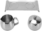 GOTOTOP Stainless Steel Milk Frothing Pitcher Set 300ml with Spout for Latte Art, Coffee Creamer Container, Sugar Bowl and Tray - Image 6