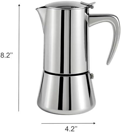 Stainless Steel Stovetop Espresso Maker with Reducer (6 Cups) - Image 3