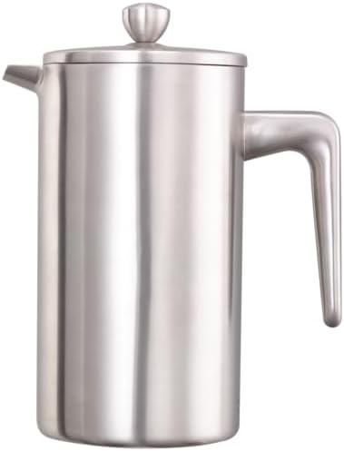 Service Ideas Double Wall Coffee French Press, 27oz, Stainless Steel by ServiceIdeas