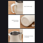Stainless Steel Latte Art Milk Frothing Pitcher, Pour Spout and Open Handle for Home Espresso and Cafe Counter - Image 4