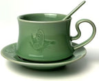 Vintage Design 10 oz Ceramic Latte Art Cappuccino Barista Cup with Saucer by Unknown