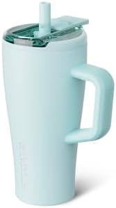 BrüMate Era Flip 20oz Kids Tumbler with Covered Flip Down Straw | 100% Leakproof Insulated Kids Cup | Made of Stainless Steel | Cup Holder Friendly | 20oz (Blue Agave) by Br%C3%BCMate