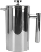 French Press Coffee Maker, Rustproof 304 Stainless Steel Double Layer Insulated Coffee Pot, Stainless Steel French Press with Dishwasher Safe U Shaped Spout for Home Office Camping (600ml) - Image 3