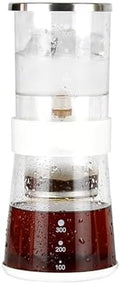 Ice Drip Coffee Maker, Cold Brew Drip Tower with Adjustable Dripper, 400ML Large Capacity and Serves 2-4 Cups Of Premium Cold Brew Coffee, Easy To Clean and Safe, for Home, Office and Travel by Unknown