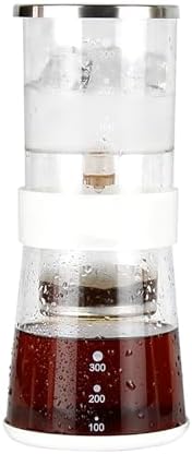 Ice Drip Coffee Maker, Cold Brew Drip Tower with Adjustable Dripper, 400ML Large Capacity and Serves 2-4 Cups Of Premium Cold Brew Coffee, Easy To Clean and Safe, for Home, Office and Travel by Unknown