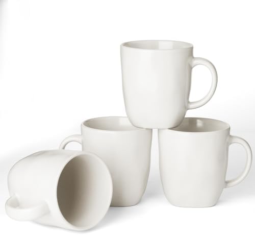 famiware Coffee Mugs Set of 4, Ocean Square 13oz Coffee Cup Set with Handle by Famiware