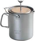 Titanium French Press Pot 1000mL/35 fl ozCoffee Maker Camping with Lid and Filter Titanium French Press Cup Backpacking for Outdoor Hiking Camp (1000ml) by COMTAI