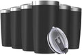 6 Pack 20oz Tumbler Vacuum Insulated Travel Mug with Lids, Stainless Steel Double Wall Bulk Cup for Home, Office, Outdoor Suitable for Vehicle Cup Holders(Black) by Deitybless