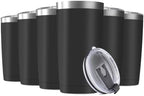 6 Pack 20oz Tumbler Vacuum Insulated Travel Mug with Lids, Stainless Steel Double Wall Bulk Cup for Home, Office, Outdoor Suitable for Vehicle Cup Holders(Black) by Deitybless