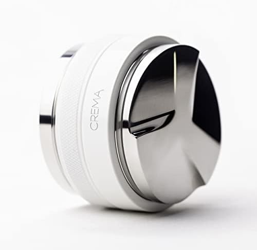 CREMA Coffee Products 58.5mm Hand Tamper & Distributor | Compatible with any 58mm | Double-Sided, Adjustable Depth Tool | Made with Durable 304 Stainless Steel | White by CremaCoffeeProducts
