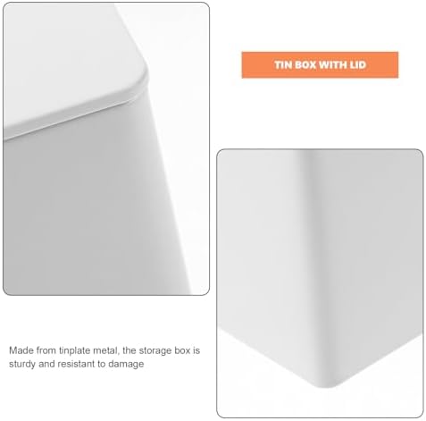 HOMSFOU 4pcs White Tinplate Airtight Storage Boxes for Tea and Coffee Beans - Image 3