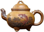 Tea Pots For Loose Tea Household Chinese Teapot Creative Hand-carved Fish Leaping Dragon Gate Teapot Tea Infuser Pot by Unknown