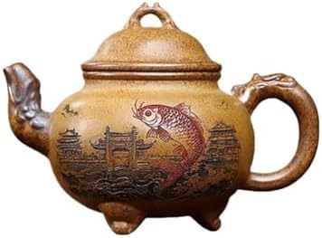 Tea Pots For Loose Tea Household Chinese Teapot Creative Hand-carved Fish Leaping Dragon Gate Teapot Tea Infuser Pot by Unknown