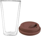 Alipis 350ml Double Wall Glass Coffee Mug with Silicone Lid, Insulated by Alipis