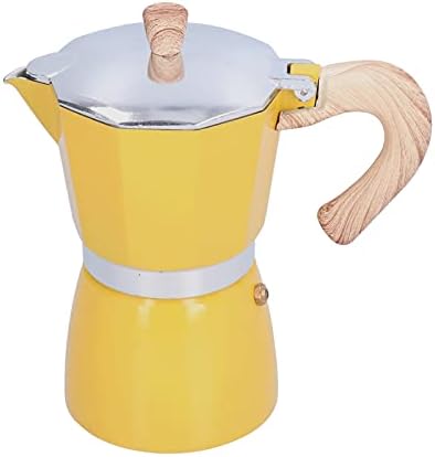300ML Stovetop Espresso Maker Moka Pot Coffee Maker Coffee Pot Moka Maker Coffee Kettle for Gas Stove Ethanol Stove Electrothermal Furnace Home Kitchen (Yellow) - Image 3
