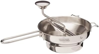 Granite Ware Stainless Steel Deluxe Food Mill, 2 Qt - Silver by GraniteWare