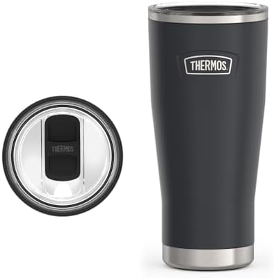 THERMOS ICON SERIES Stainless Steel Cold Tumbler with Slide Lock, 24 Ounce, Granite by Thermos